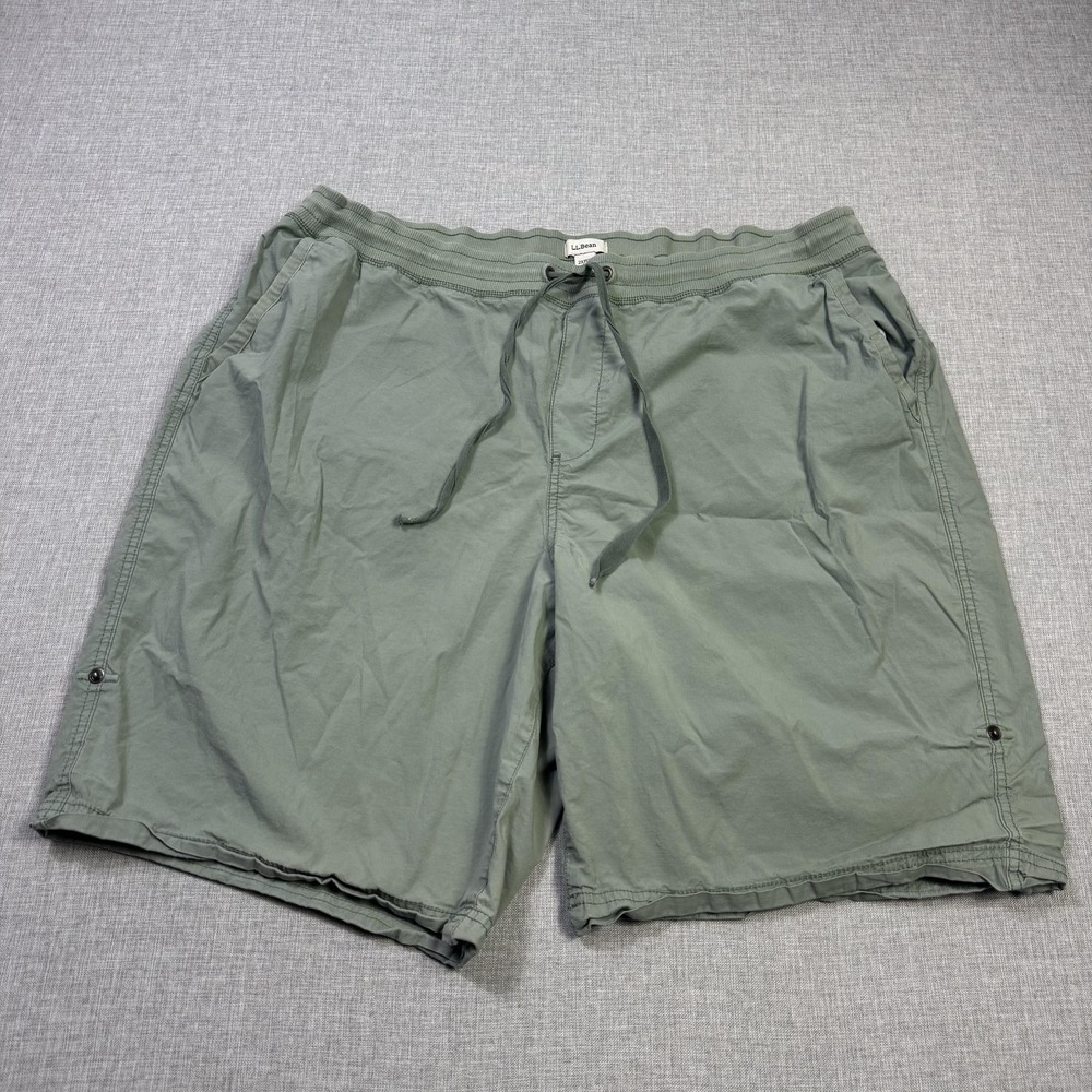 L.L. Bean Stretch Ripstop Pull-On Drawstring 9" Shorts Womens 2X Plus Green